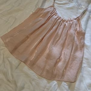 Anthropologie Pink Sheen Top New with tags